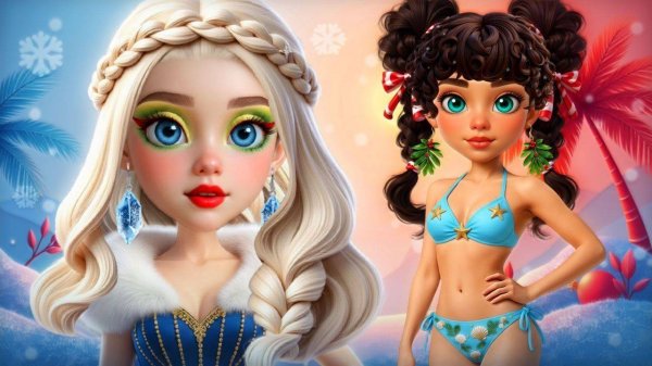 Hot & Cold Winter Style: Fashion Princess Game: Dress Up Game